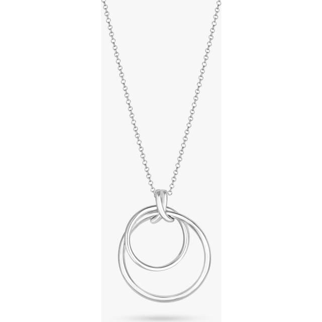 Simply Silver Simply Silver Sterling Silver 925 Polished Round Double Pendant Necklace