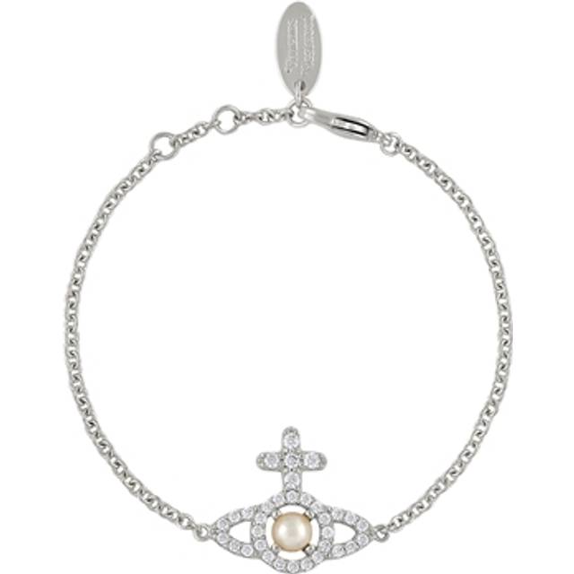 Vivienne Westwood Jewellery Womens Platinum / Creamrose Olympia Brass and Cubic Zirconia Bracelet