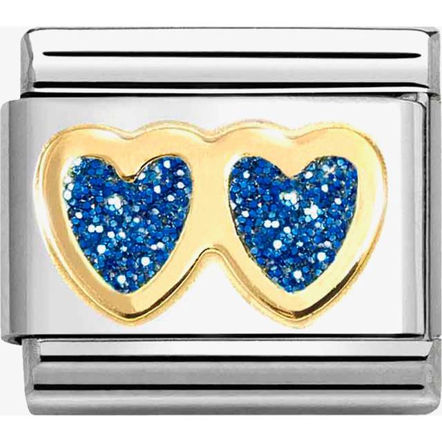 Nomination CLASSIC Double Blue Glitter Heart Charm 030220/11