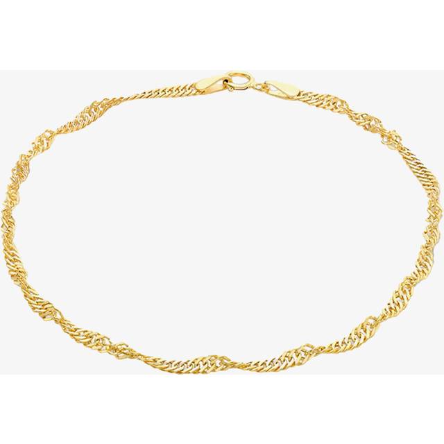 9ct Yellow Gold 19cm Twisted Curb Chain Bracelet 1.23.6582
