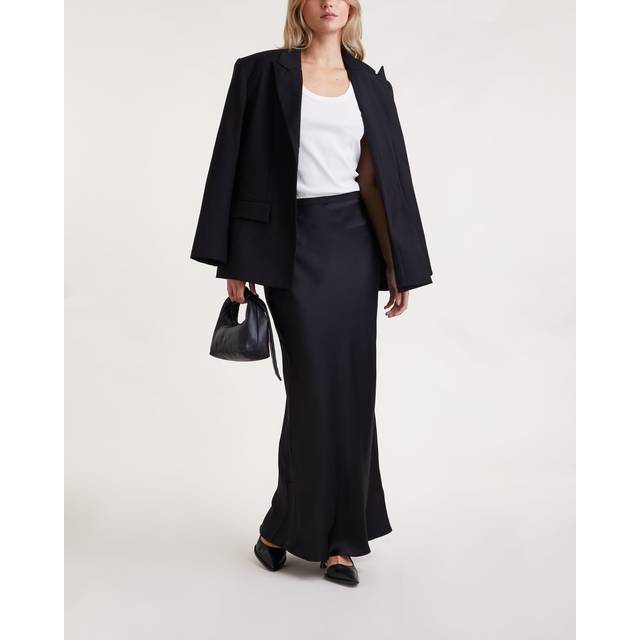 Bar Silk Maxi Skirt - Black Xs