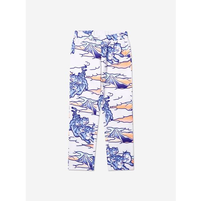 Kenzo KIDS Girls Tiger Print Jeggings in White - Size 2Y