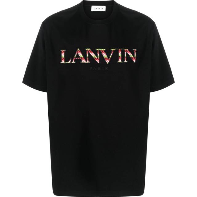 Lanvin - Curb logo-embroidered cotton T-shirt - men - Cotton/Polyester - M - Black