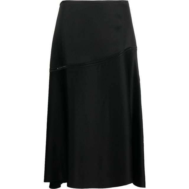 Jil Sander - flared midi skirt - women - Viscose/Acetate - 36 - Black