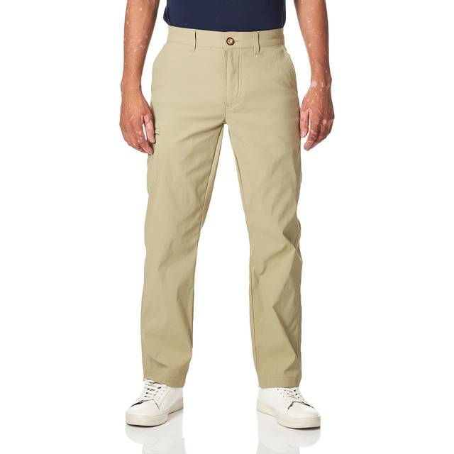 UNIONBAY mens Rainier Lightweight Comfort Travel Tech Chino Hiking Pants  Khaki  36W x 32L US