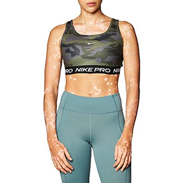 Nike Pro Swoosh Camo Medium Support Dri Fit Training Bra Cu7353-010 Women S
