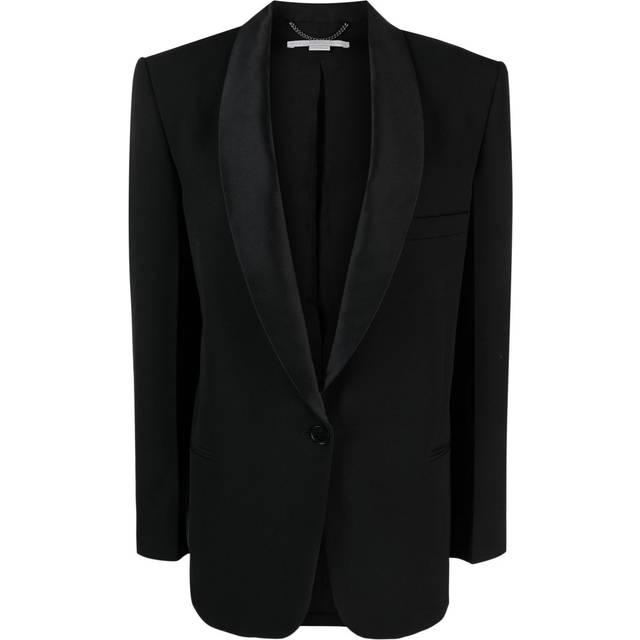 Stella McCartney - shawl-lapel single-breasted blazer - women - Wool/Polyester/Elastane/Cotton/Viscose - 40 - Black