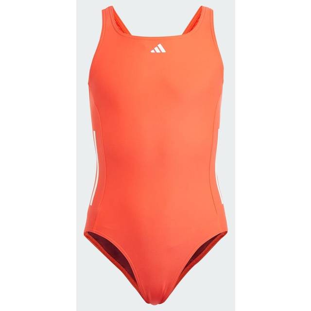 Cut 3-Stripes Swimsuit - Bright Red / White