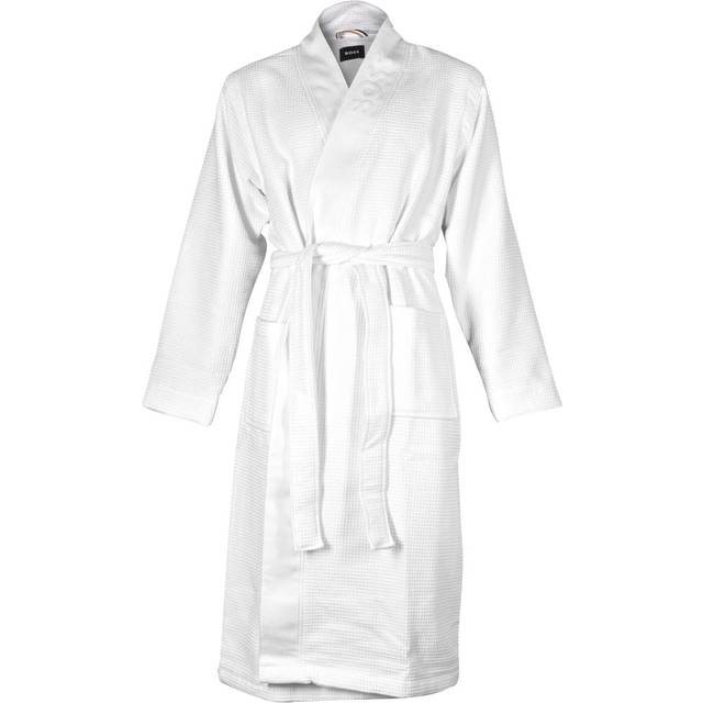 Hugo Boss Men's Kimono Luxe Waffle Towelling Dressing Gown, White - Size: Regular/40