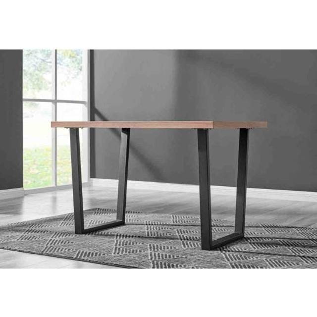 Kylo Brown Wood Effect Dining Table 4 Corona Black Leg Chairs - Cappuccino - Neutral
