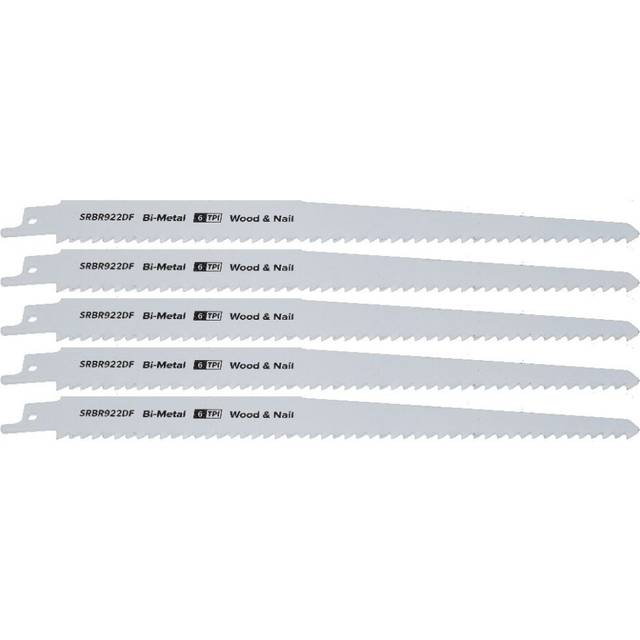 Reciprocating Saw Blade Wood & Nail 230mm Length 6tpi Bi Metal Pack of 5