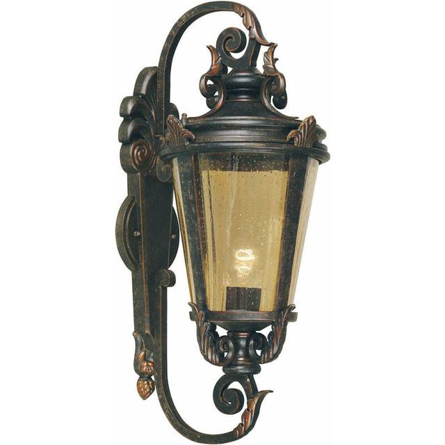 Outdoor IP44 Wall Light Old Carriage Style Steel Weathered Bronze LED E27 150W