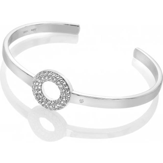 Sterling Silver White Topaz Forever Bangle DC176
