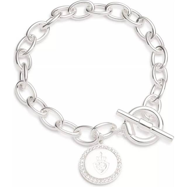 Lauren Ralph Lauren Silver Logo Shield Charm T-Bar Bracelet 14B00203