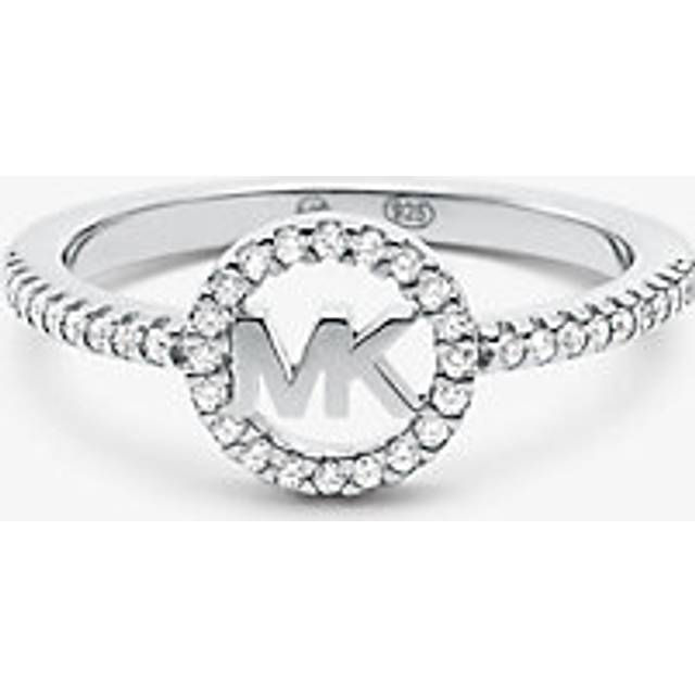 MK Precious Metal Plated Sterling-Silver Logo Ring - Silver - Michael Kors - UK O