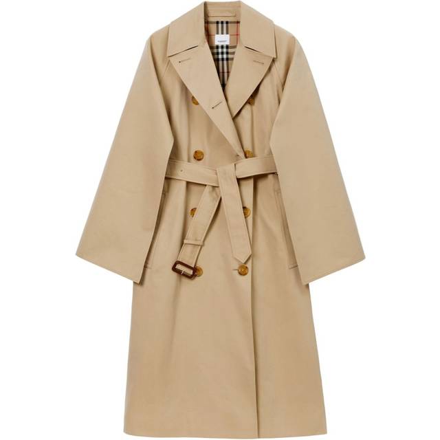 Burberry - Check-pattern cotton trench coat - women - Cupro/Cotton - 6 - Neutrals