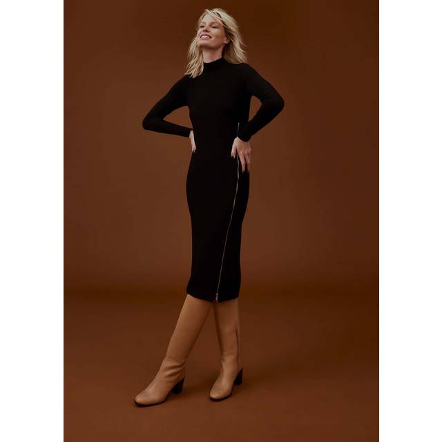 Phase Eight Women's Milla Maxi Longline Zip Knit Dress - Black - 8