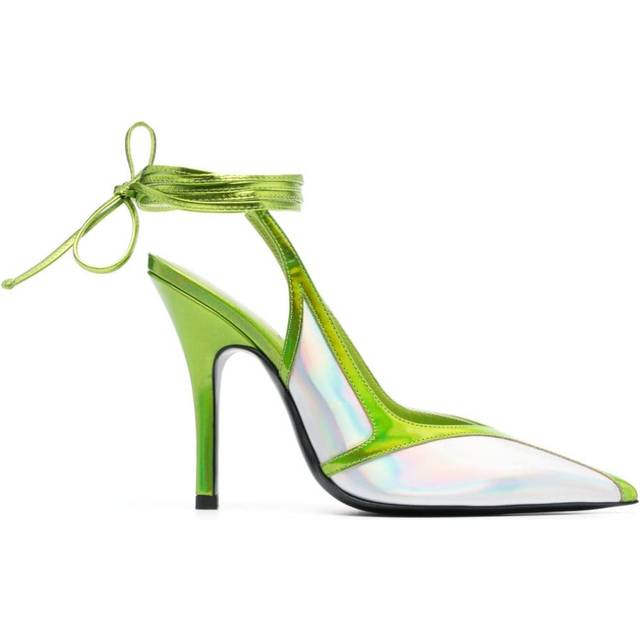 The Attico - Venus 120mm leather pumps - women - Calf Leather/Calf Leather/Calf Leather/Fabric - 37.5 - Green