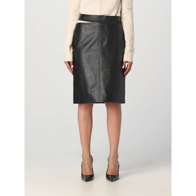 Fendi midi leather skirt - Black - 40