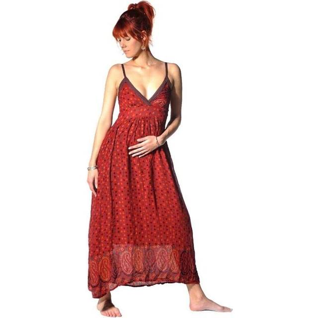 Maxikleid | Amanita | wunderbar feminin leuchtend Rot mit tiefem V-Ausschnitt