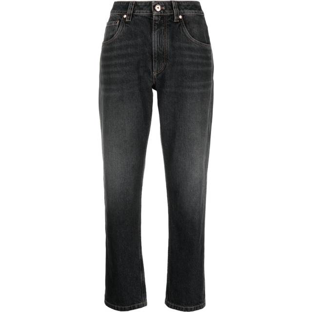 Brunello Cucinelli - straight-leg cropped jeans - women - Cotton - 44 - Grey