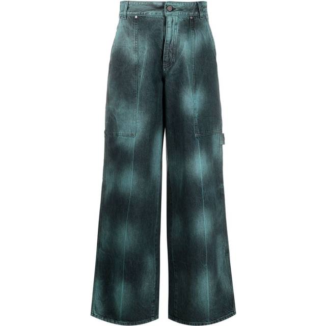Stella McCartney - tie-dye wide-leg jeans - women - Cotton/Polyester - 27 - Blue