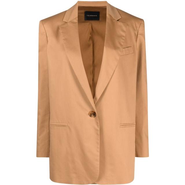 THE ANDAMANE - Guia oversized single-breasted blazer - women - Cotton/Polyamide/Elastane/Polyester/Acetate - 38 - Brown