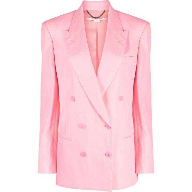 Stella McCartney - double-breasted blazer - women - Cotton/Viscose/Linen/Flax/Viscose - 38 - Pink