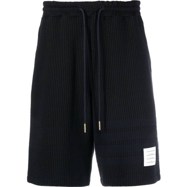Thom Browne - 4-Bar stripe seersucker track shorts - men - Cotton/Cotton - 1 - Blue