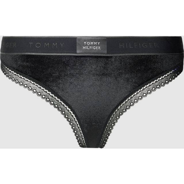 Tommy Hilfiger Lace Trim Velour Thong