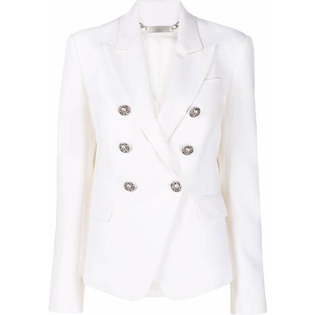 Philipp Plein - double-breasted fitted blazer - women - Polyester/Elastane/Viscose/Wool - XS - White