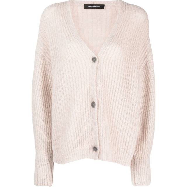 Fabiana Filippi - ribbed wool-blend cardigan - women - Polyamide/Mohair/Alpaca Wool - 36 - Neutrals