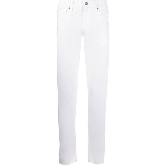 Ralph Lauren Purple Label - logo-patch straight-leg jeans - men - Elastane/Cotton - 29/32 - White