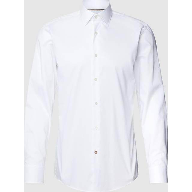 Slim-fit shirt in easy-iron cotton poplin