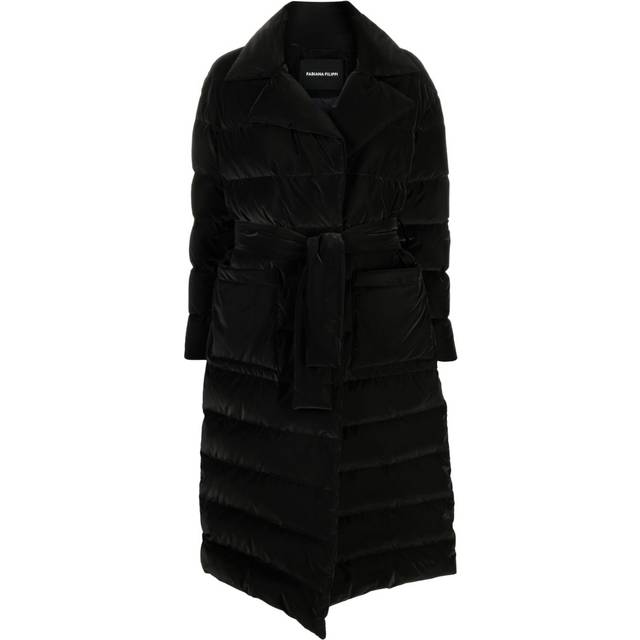 Fabiana Filippi - padded single-breasted coat - women - Polyester/Polyurethane/Polyamide/Goose Down/Feather Down - 38 - Black