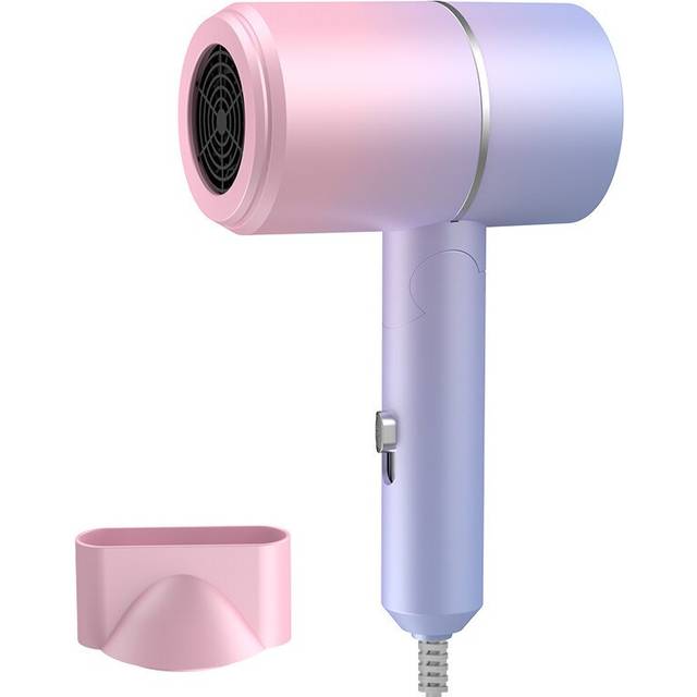 (Gradient Purple) MIni Folding Hairdryer 220V-240V 750W with Carrying Bag Hot Air Anion Hair Care for Home Travel Hair Dryer Dormitory Blow Drier