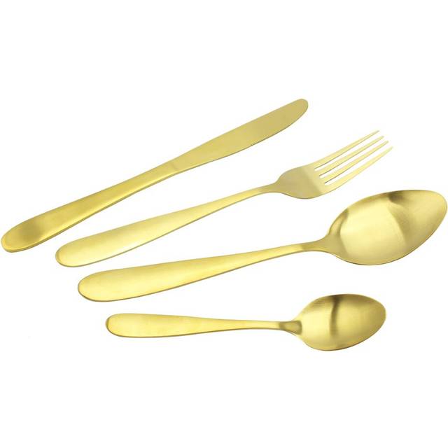 (16pc set) Cutlery Sets Stainless Steel Brushed Gold Set