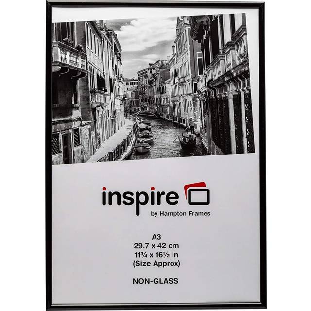 Hampton Frames Poster Frame, Extruded Plastic, Black, A3 (30x42cm)