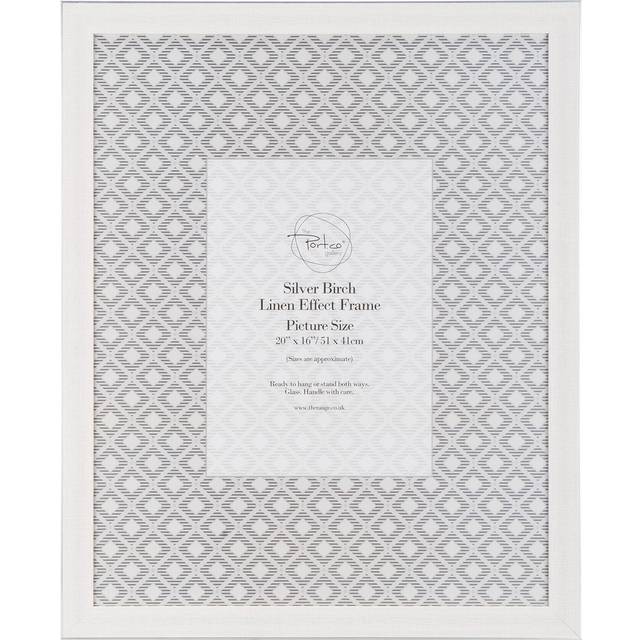 The Port. Co Gallery Silver Linen Effect Photo Frame 20 x 16 inch - 20 x 16 Inch