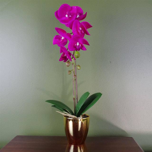Stunning 46Cm Orchid - Elegant Artificial Decor Flower | Wowcher - Red