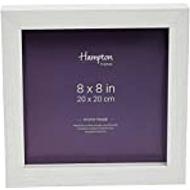 Hampton Frames NORDIC 8x8 (20x20cm) White Deep Square Picture Photo Frame Plexi (Non-Glass) NOR88WH