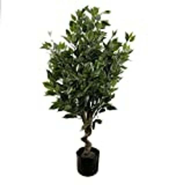 Leaf - 110cm Artificial Evergreen Twist Ficus Tree