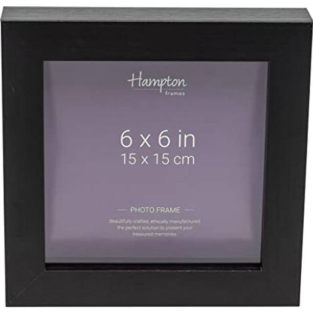 Hampton Frames CARRICK 6x6 (15x15cm) Black Square Box Photo Frame Plexi (Non-Glass) CAR66BK