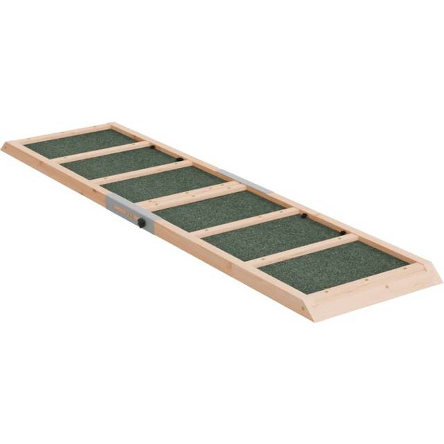 vidaXL Hundramp grå 120x30 cm massiv gran