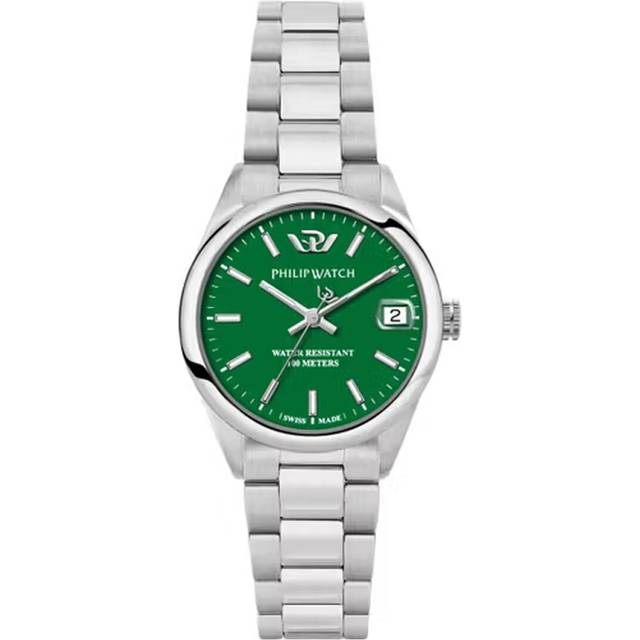 Philip Watch Swiss Made Caribe Urban Stainless Steel Green Dial Quartz R8253597647 100M Men's Watch