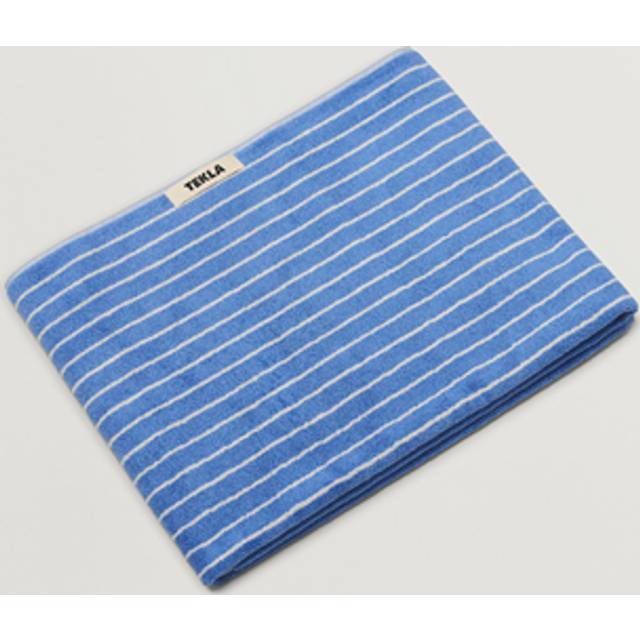 Tekla Organic Terry Bath Towel Clear Blue Stripes