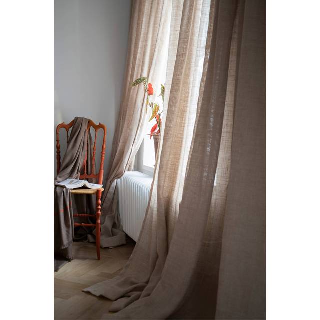 Ellie Curtain Double Width 290x250 cm, Natural Pink