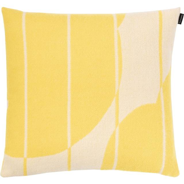 Marimekko Vesi Unikko kuddfodral ull 50x50 cm Spring yellow-ecru - Gul