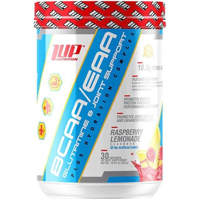 1Up Nutrition - His BCAA/EAA Glutamine & Joint Support Plus Hydration Complex, Raspberry Lemonade - 360g
