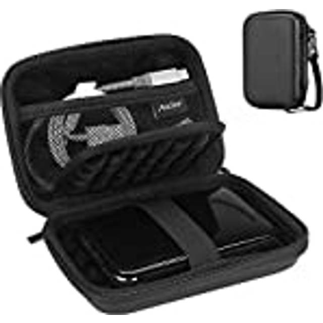 ProCase Hårddiskväska för Canvio Basics Western Digital WD Elements My Passport Seagate Portable Backup Plus Slim 1TB 2TB 3TB 4TB USB 3.0, reseanvändning HDD, SSD fodral fodral – svart